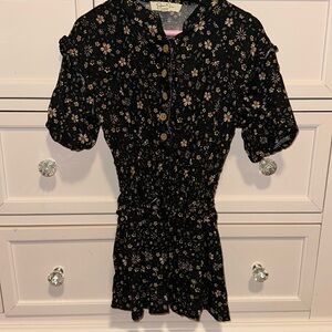 Toddler Floral Black Dress